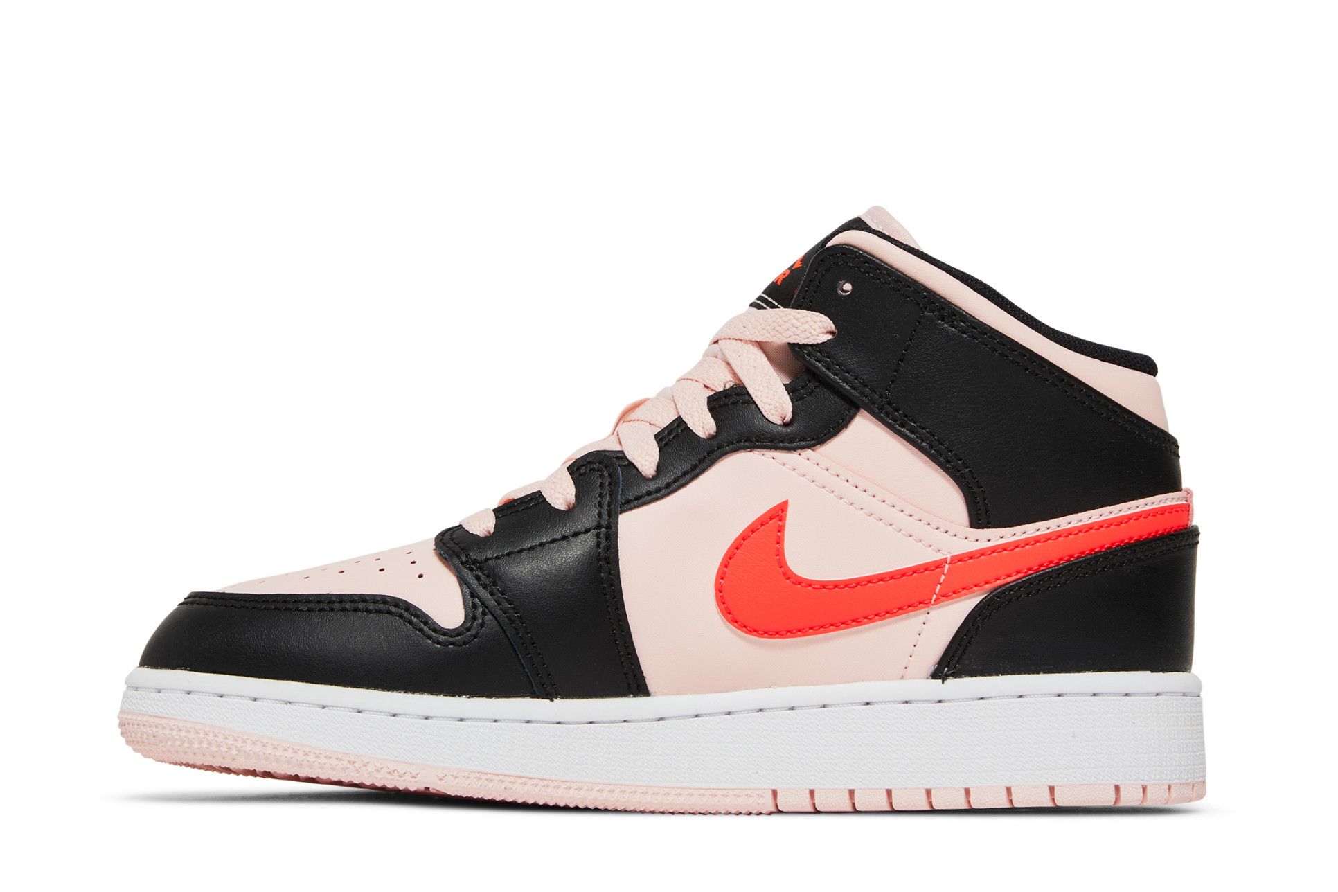 Pre-owned Air Jordan 1 Mid Gs 'black Pink Crimson'