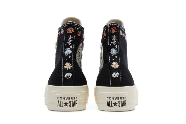 Converse Chuck Taylor All Star High Embroidered Floral Sneakers 671099F  Size 6