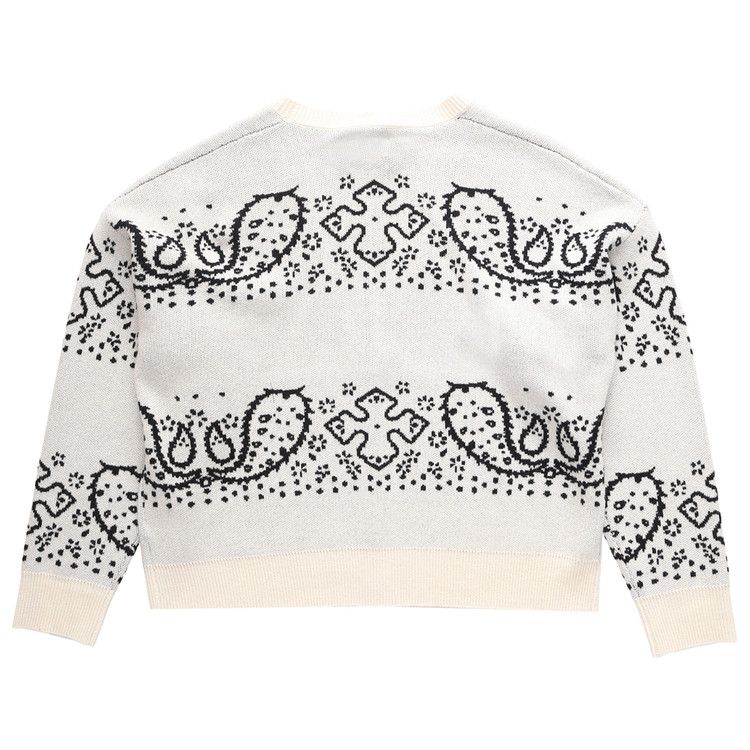 Rhude Bandana Stripe Cardigan Creme/Black