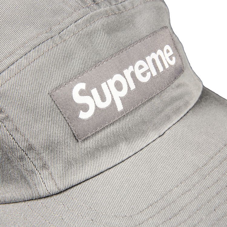 帽子 Supreme Washed Chino Twill Camp Silver Supreme Washed Chino Twill Camp Cap (SS25) Silver - SS25 - US
