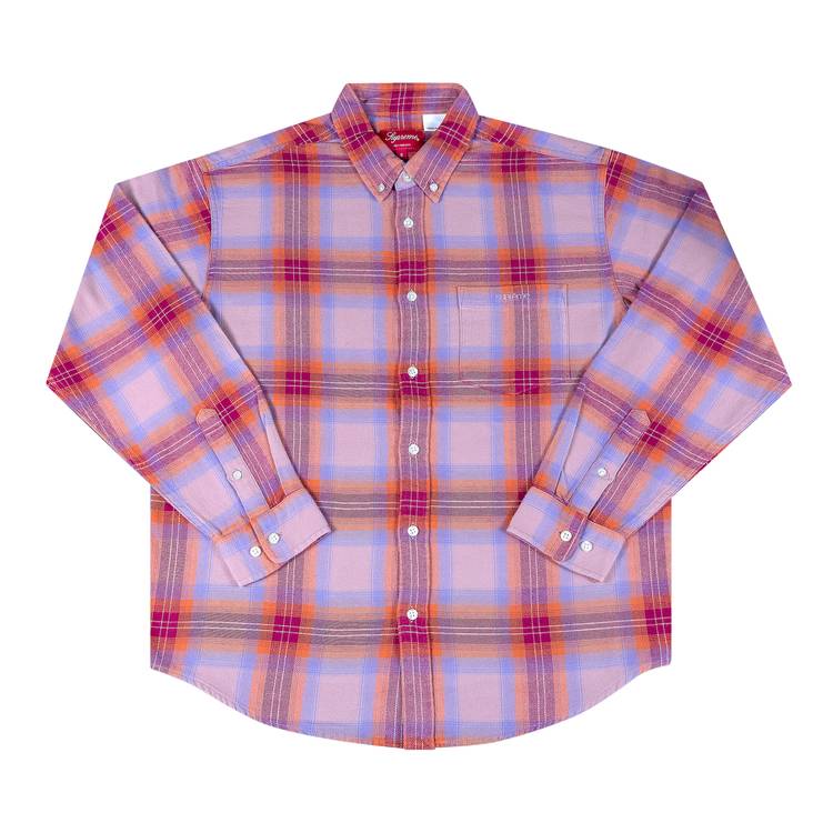 Buy Supreme Brushed Plaid Flannel Shirt 'Pink' - SS22S8 PINK