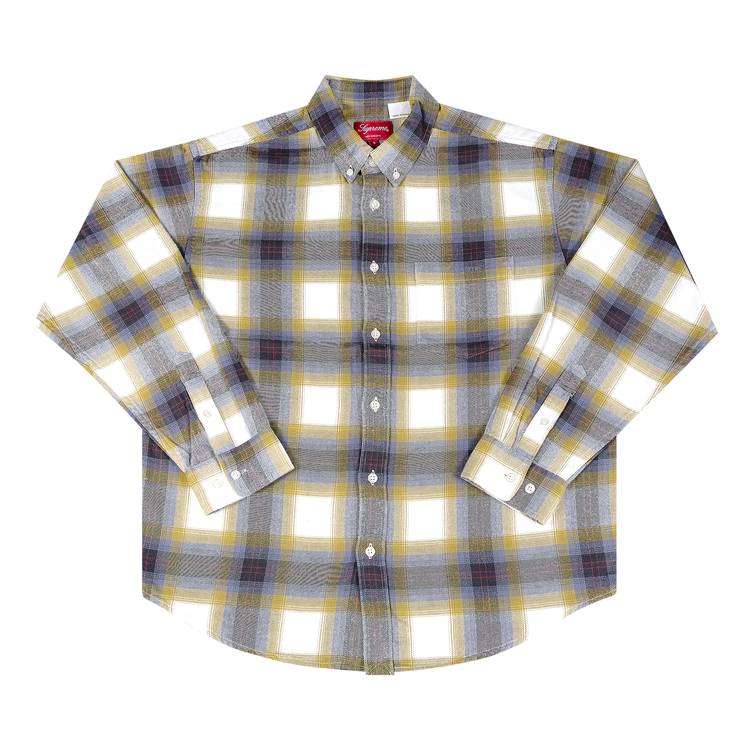 Supreme Brushed Plaid Flannel Shirt 'Natural' | GOAT
