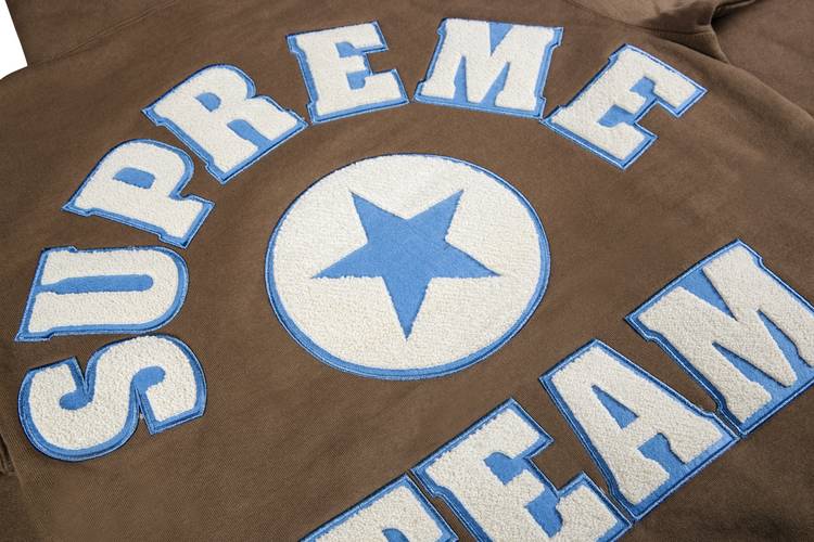 Supreme Team Chenille Hooded Sweatshirt 'Olive Brown' | Men's Size L