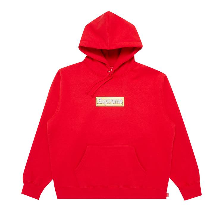 Supreme Bling Box Logo Hooded Sweatshirt 'Red' | GOAT