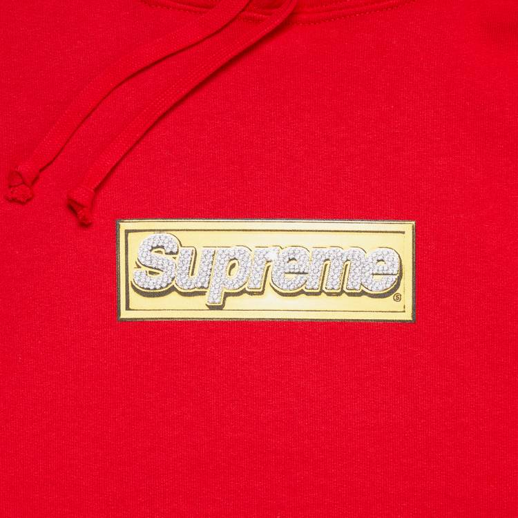 Supreme Bling Box Logo Hooded Sweatshirt 'Red' | GOAT