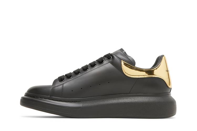 Alexander McQueen Oversized Leather Sneakers Black/gold for Men