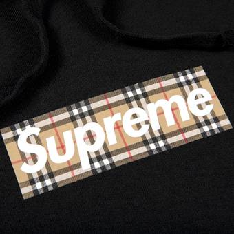 Buy Supreme x Burberry Box Logo Hooded Sweatshirt 'Black ...
