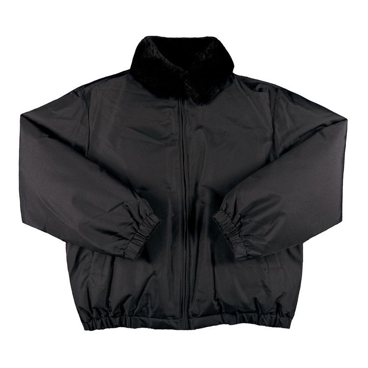 Supreme Burberry Shearling Collar Down Puffer Jacket Beige