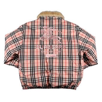 Buy Supreme x Burberry Shearling Collar Down Puffer Jacket 'Pink