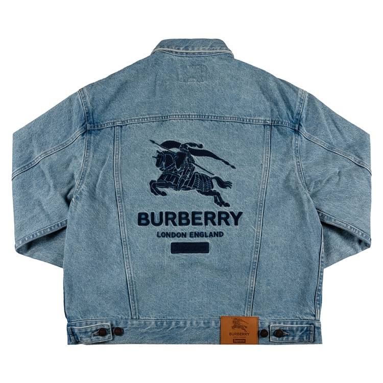Supreme x Burberry Denim Trucker Jacket 'Washed Blue' | GOAT