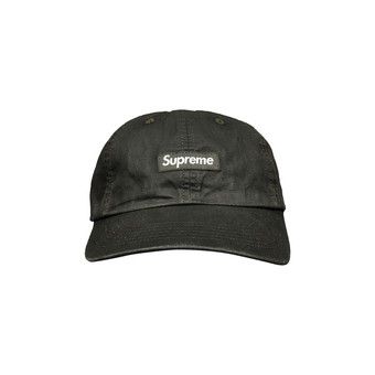 Buy Supreme Small Box Coated Linen 6-Panel 'Black' - SS22H29