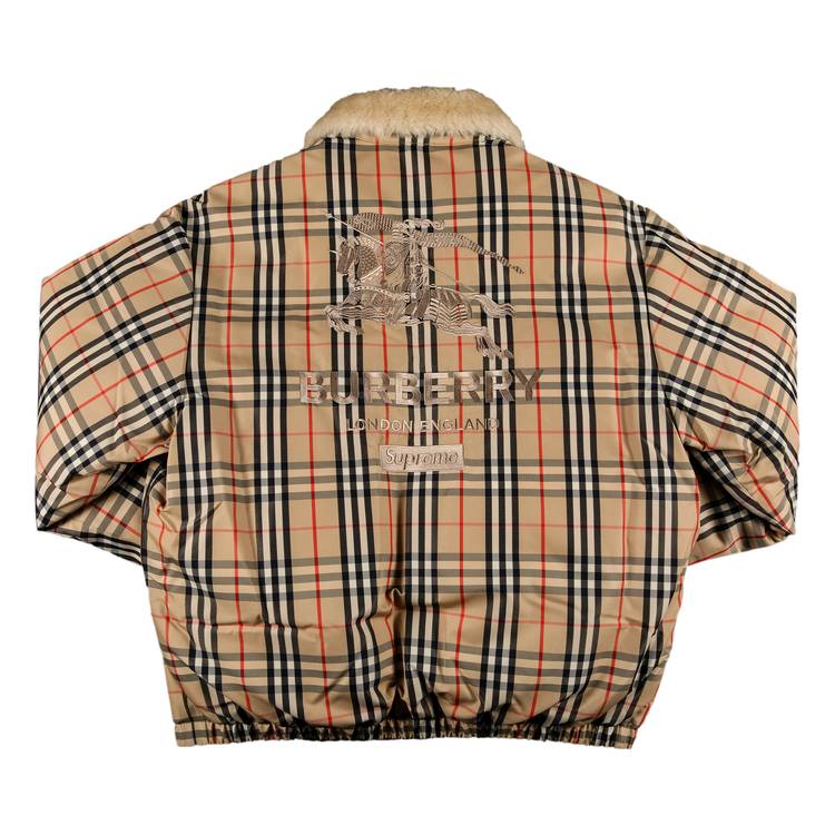Supreme x Burberry Shearling Collar Down Puffer Jacket 'Beige'