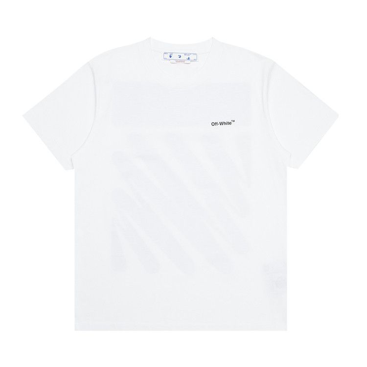 OFF-WHITE スフレアロクルネックTシャツ OMAA027S25JER00B 0110 Buy Off-White Wave Diag Slim Short-Sleeve Tee 'White/Black