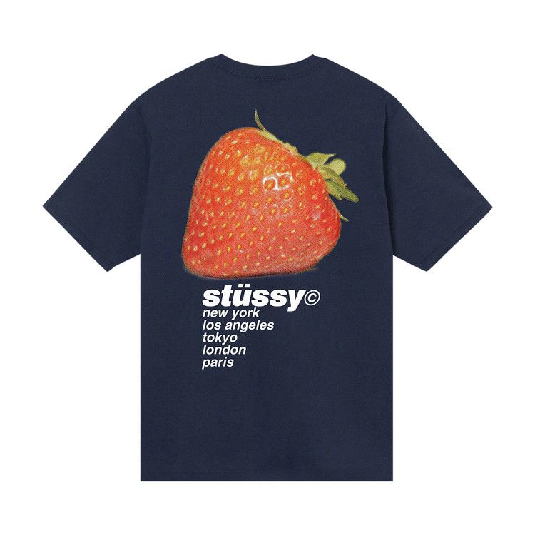 Buy Stussy Strawberry Tee 'Navy' - 1904769 NAVY | GOAT