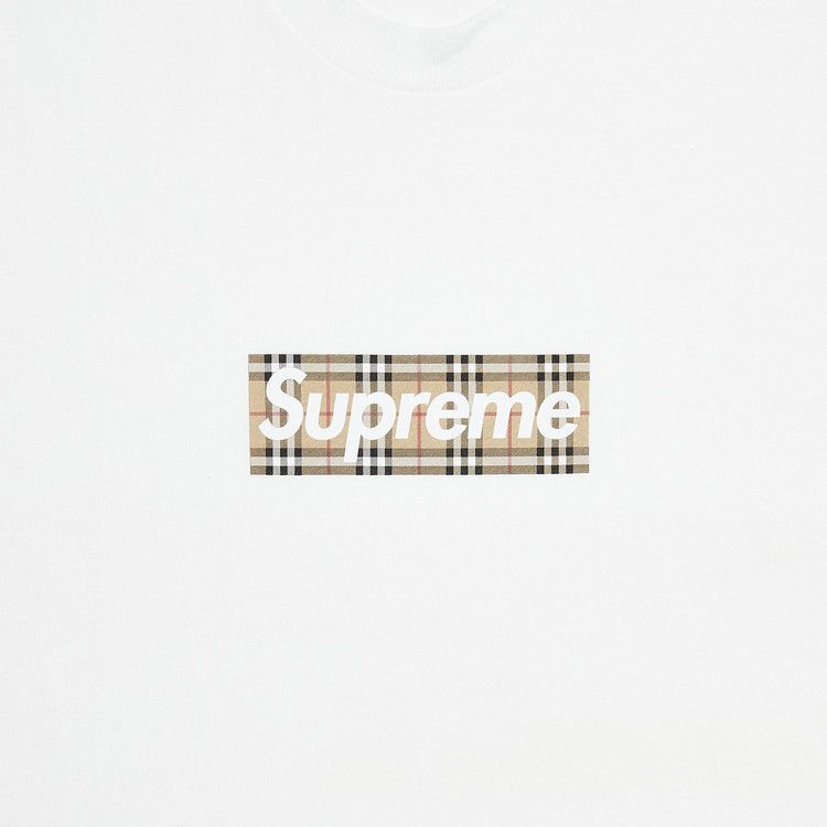 Supreme x Burberry Box Logo Tee 'White'