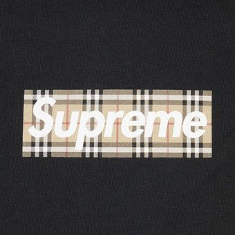 Buy Supreme x Burberry Box Logo Tee 'Black' - SS22T1 BLACK | GOAT