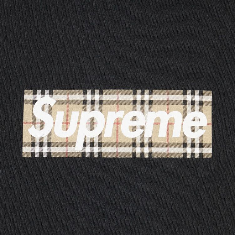 Buy Supreme x Burberry Box Logo Tee 'Black' - SS22T1 BLACK | GOAT CA