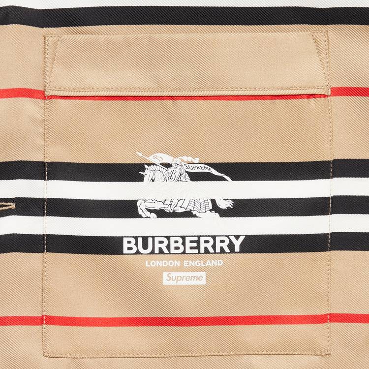 Supreme Burberry Icon Silk Pajama Shirt Dusty Pink