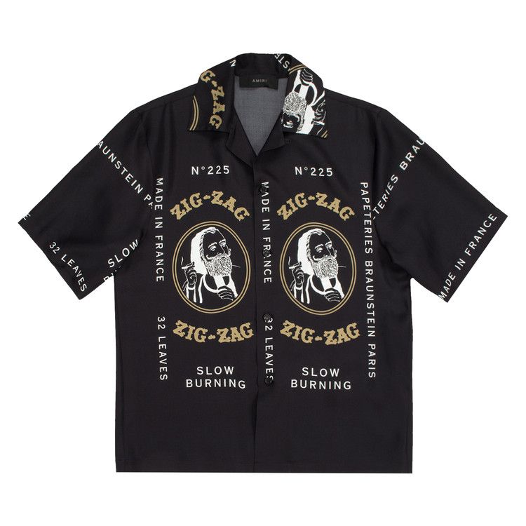 Buy Amiri Zig Zag Rolling Paper Shirt 'Black' - SS22MSS012