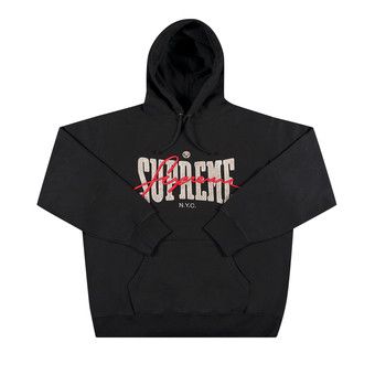 Buy Supreme Embroidered Chenille Hooded Sweatshirt 'Black