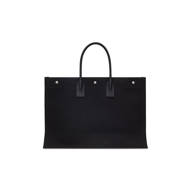 Saint Laurent Canvas Logo Tote Bag Black