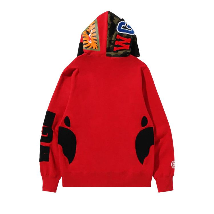 Bape Detachable Shark Full Zip Hoodie 'red'