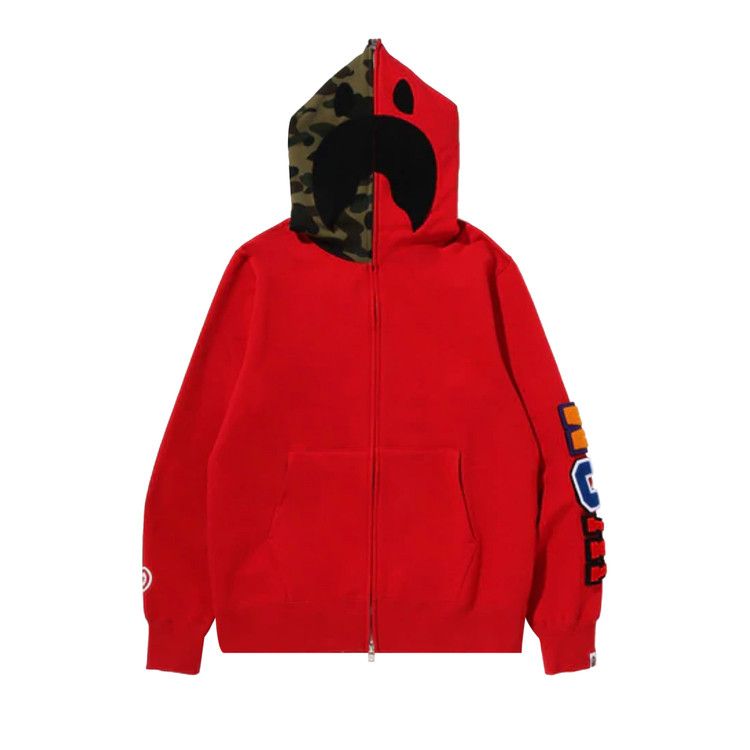 Bape Detachable Shark Full Zip Hoodie 'red'