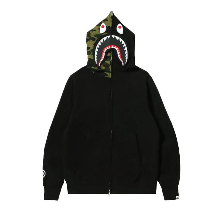 Buy BAPE Detachable Shark Full Zip Hoodie 'Black' - 1H80 115 013