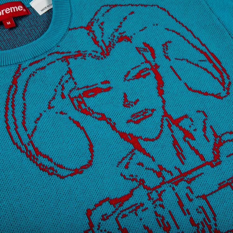 Buy Supreme Aeon Flux Sweater 'Cyan' - SS22SK5 CYAN | GOAT