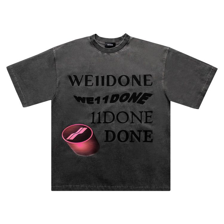 Buy We11done Washed Logo T-Shirt 'Charcoal' - WD TT8 20 107