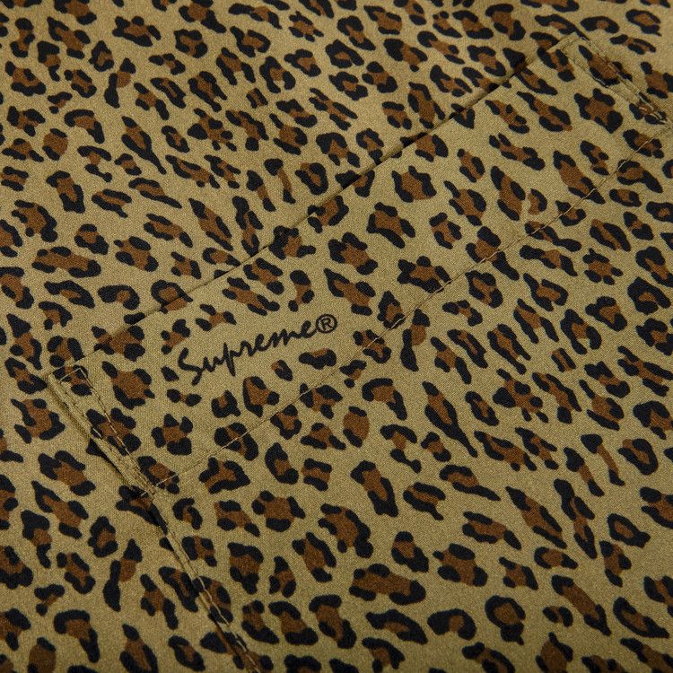 Supreme Leopard Silk Short-Sleeve Shirt 'Tan'