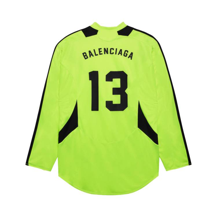 Buy Balenciaga Soccer Long-Sleeve T-Shirt With Logos 'Fluo Yellow/Black' -  641663 TJV05 7110 | GOAT