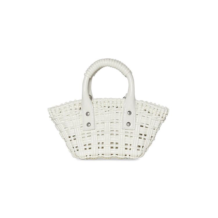 Balenciaga Bistro Xxs Basket With Strap Optic White