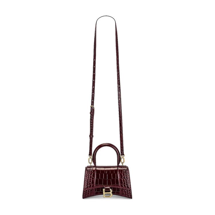 Balenciaga Hourglass Xs Handbag Dark Red