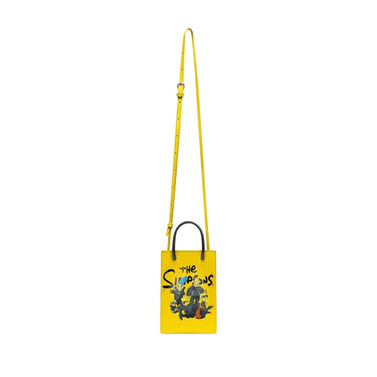 Balenciaga x The Simpsons Mini Shopping Bag Yellow in Calfskin Leather with  Silver-tone - US