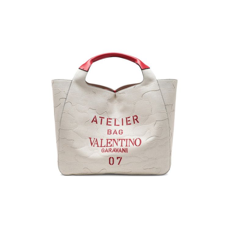 Valentino 07 Camouflage Edition Atelier Tote Bag White/Red Price 