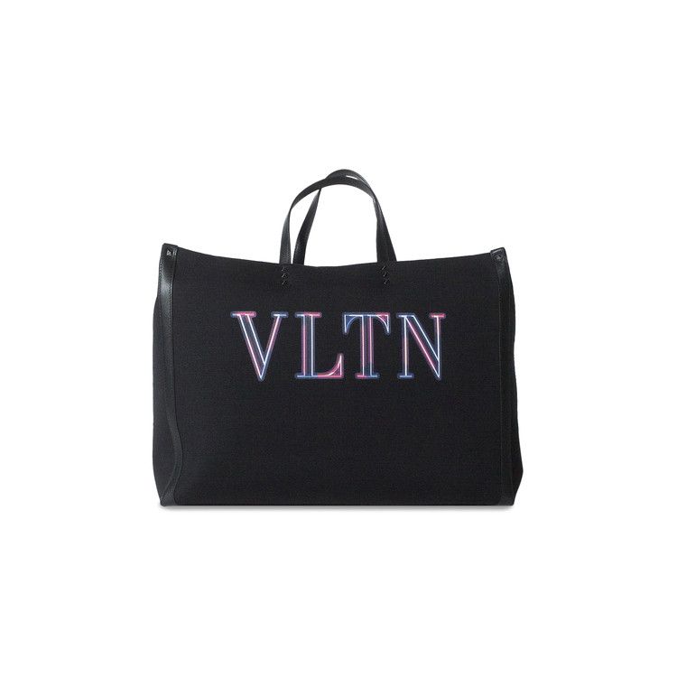 Buy Valentino Large VLTN Neon Tote Bag 'Black' - XY2B0A34DJK | GOAT