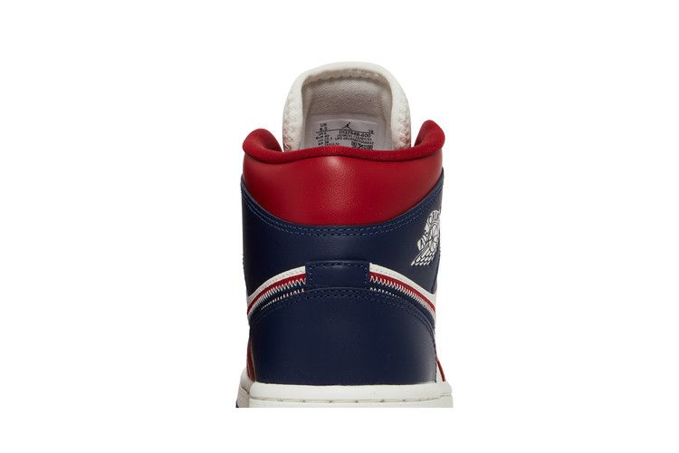 Wmns Air Jordan 1 Mid SE Gym Red And Midnight Navy