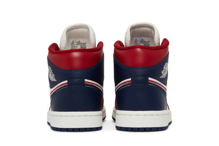 Wmns Air Jordan 1 Mid Se Gym Red And Midnight Navy4
