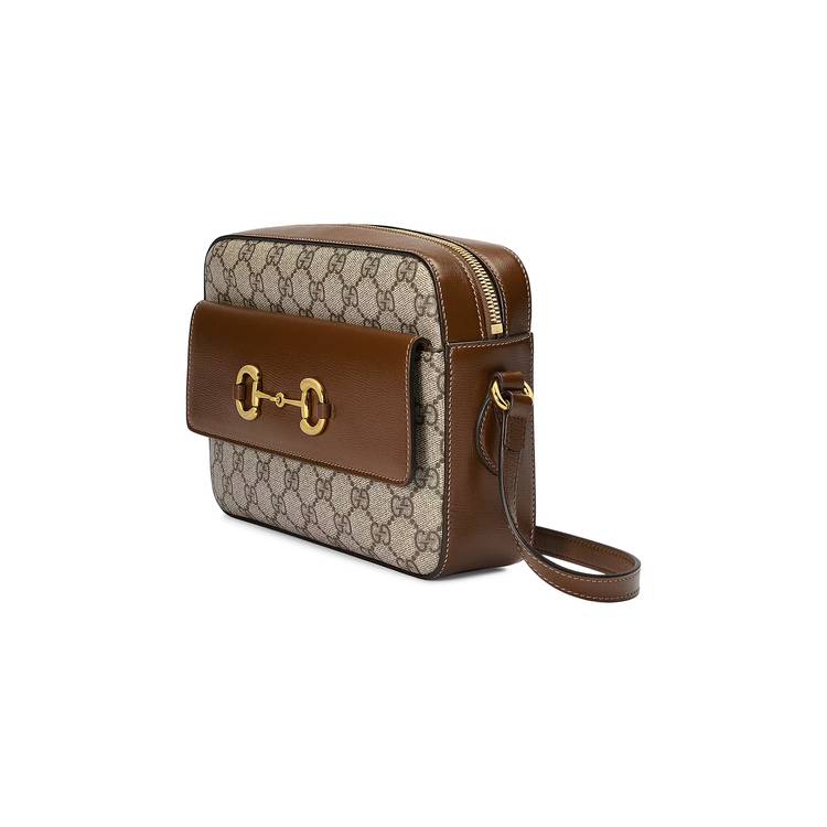 Gucci Horsebit 1955 small shoulder bag in beige and ebony