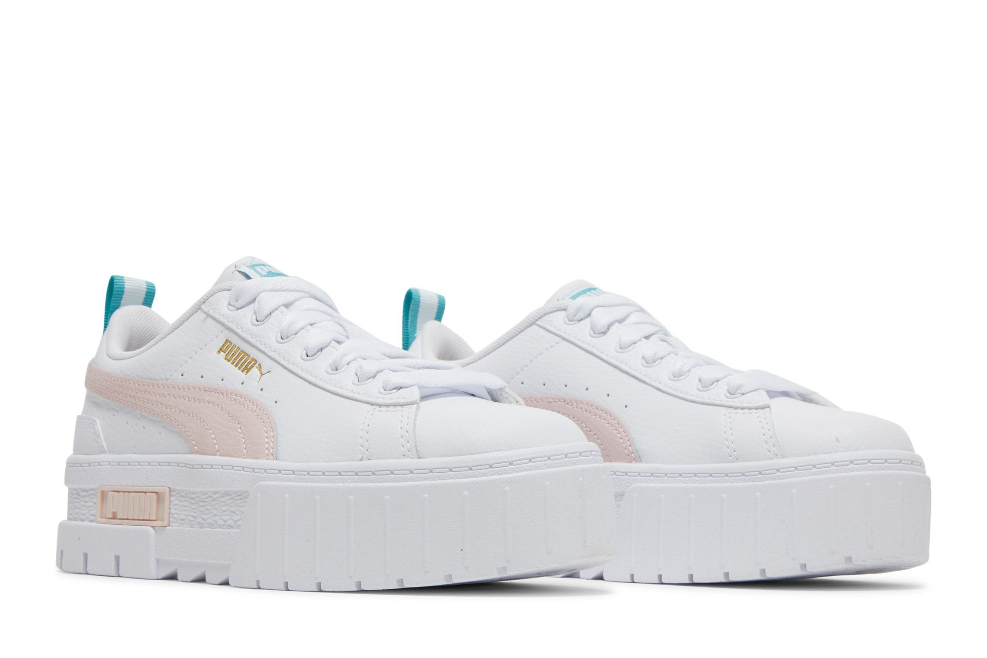 Pre-owned Puma Mayze Leather Jr 'white Chalk Pink'