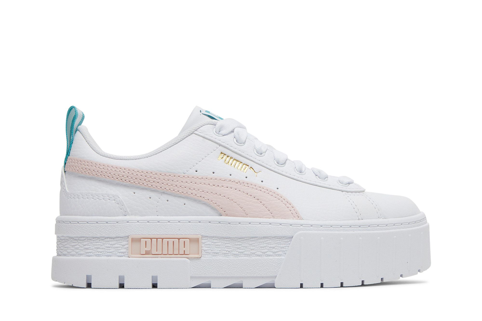 Pre-owned Puma Mayze Leather Jr 'white Chalk Pink'