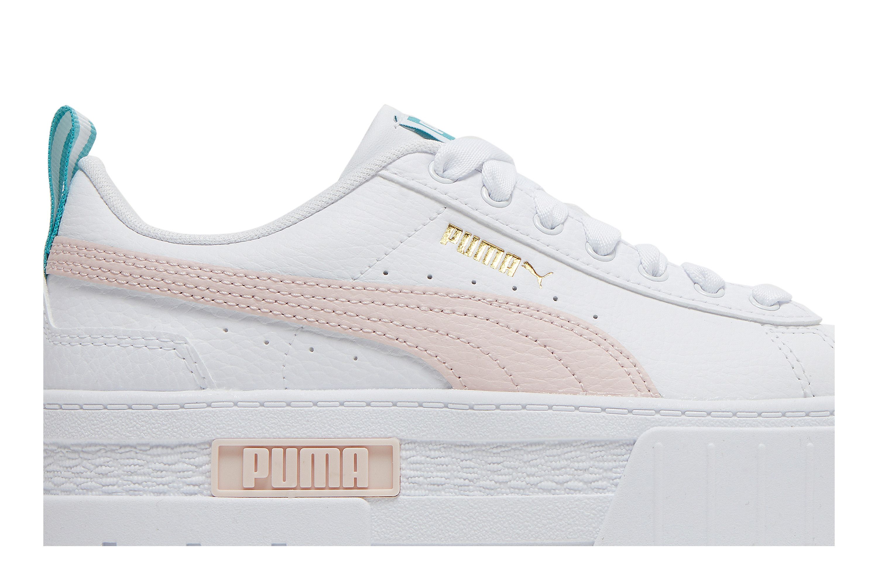 Pre-owned Puma Mayze Leather Jr 'white Chalk Pink'