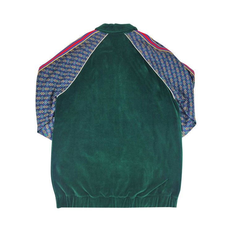 Buy Gucci Oversized Velvet Mixed Media Jacket 'Green Buy Gucci Oversized Velvet Mixed Media Jacket 'Green