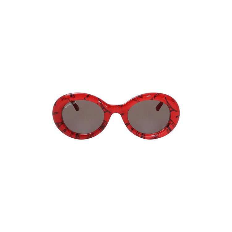 Balenciaga Panthos Frame Acetate Sunglasses Red