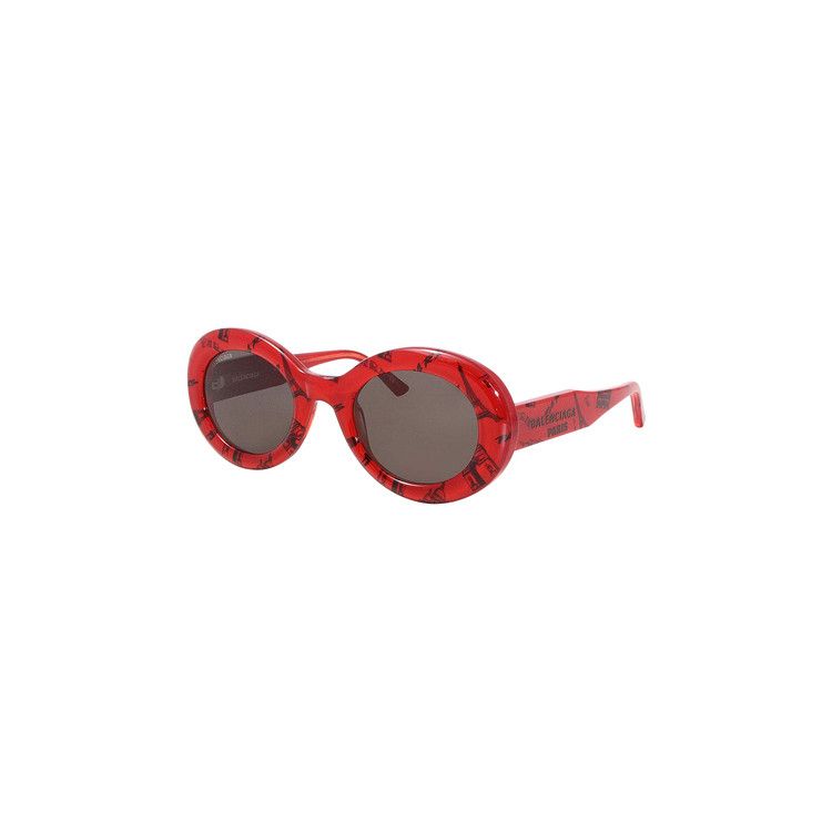 Balenciaga Panthos Frame Acetate Sunglasses Red