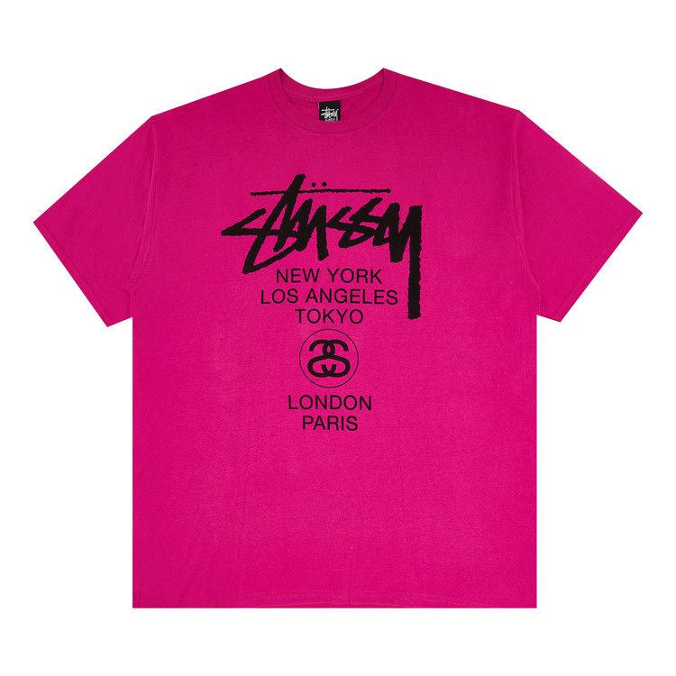 Buy Stussy World Tour Tee 'Berry' - 1903385 BERR | GOAT