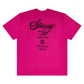 Buy Stussy World Tour Tee 'Berry' - 1903385 BERR | GOAT