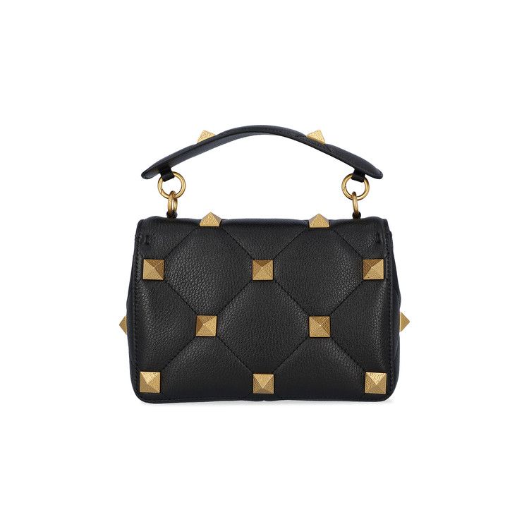 Valentino Medium Roman Stud Shoulder Bag Black