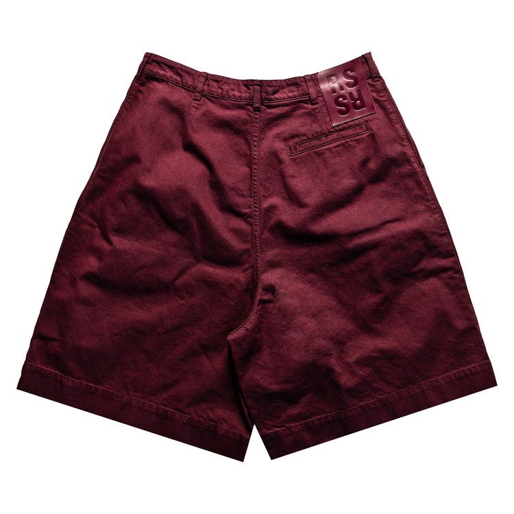 Buy Raf Simons Wide Leg Denim Shorts 'Burgundy' - 221 M243
